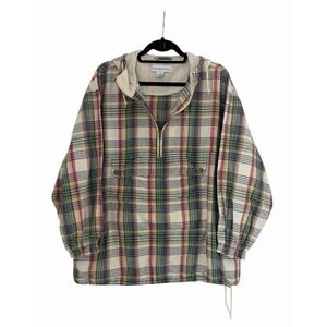 Paris Sport Club Mens Plaid Anorak 1/2 Zip Jacket PrepCostal Dadcore Old Money M